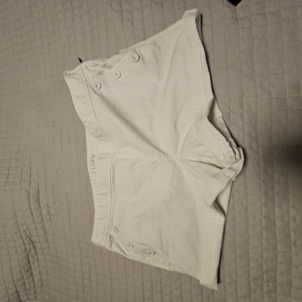 LOFT High Waist White Shorts